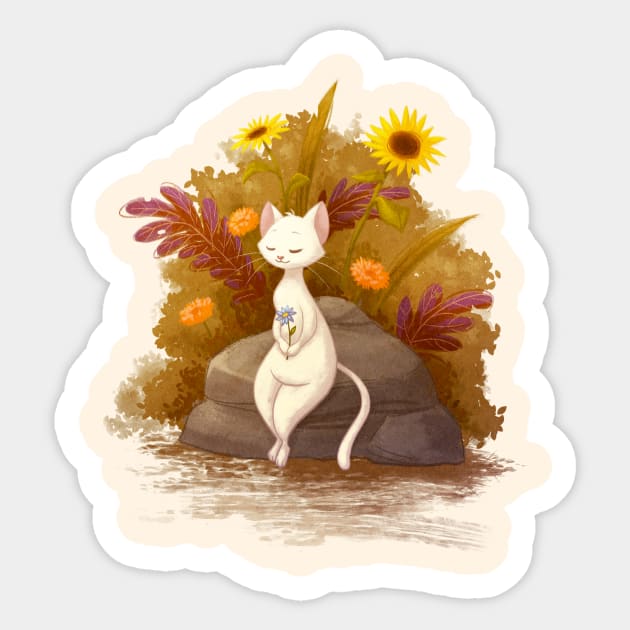 Flower Cat Sticker by ChelseaKenna